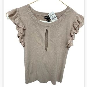 Express keyhole ruffle sleeve sweater